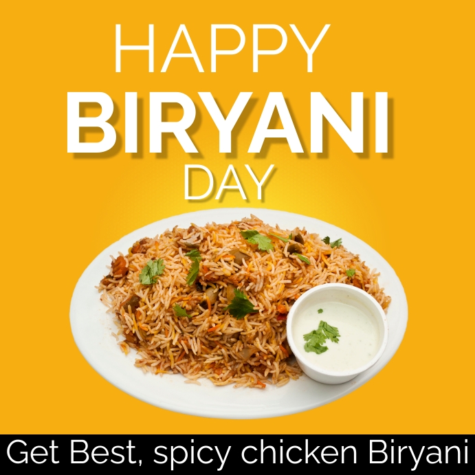 BIRYANI/ Happy Biryani/ Food Instagram Post template