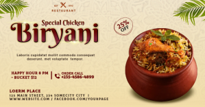 Biryani Restaurant Facebook Post Template