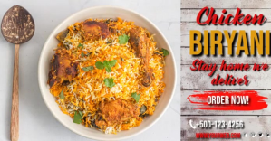 Grau Chicken Biryani Delivery Facebook-annonce Template