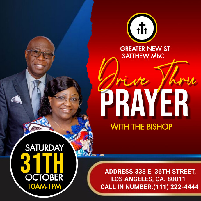 Bishop flyer , church,  Prayer bishop logo , Instagram Post template