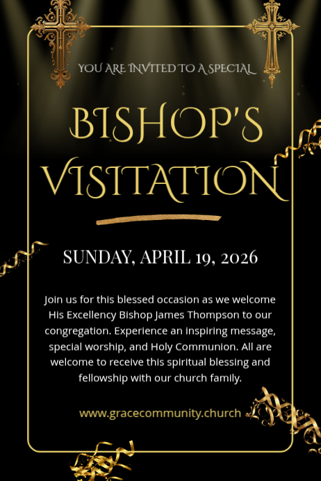 Copy of Bishop Visitation Template | Editable Church Flyer Canva ...