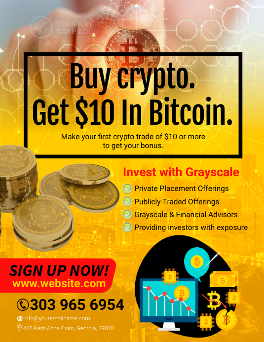 Bitcoin Cryptocurrency Investment Flyer Template | PosterMyWall