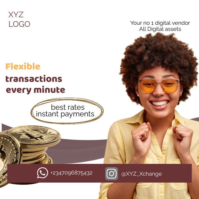 Bitcoin Exchange Instagram Post template