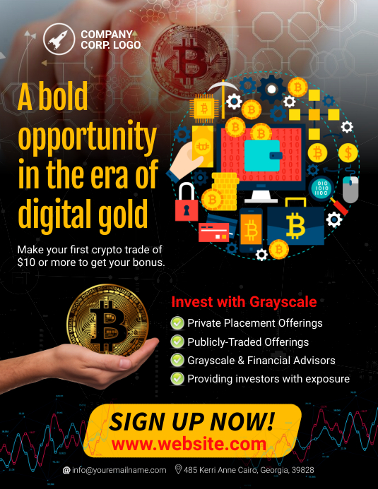 Bitcoin Investment Flyer Template | PosterMyWall