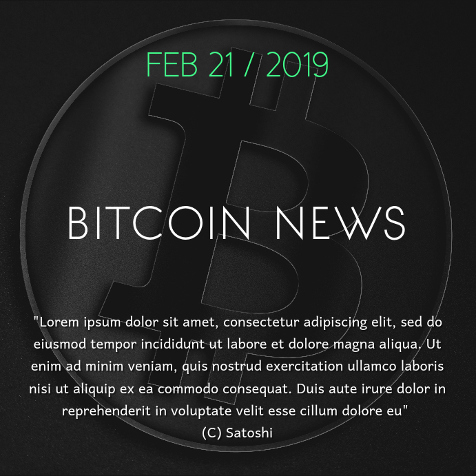 Bitcoin News Instagram Plasing template