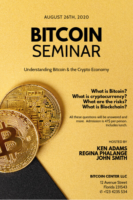 Bitcoin Seminar Flyer Template | PosterMyWall