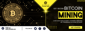 Nero Bitcoin Mining Facebook Cover Ikhava Yesithombe se-Facebook Template