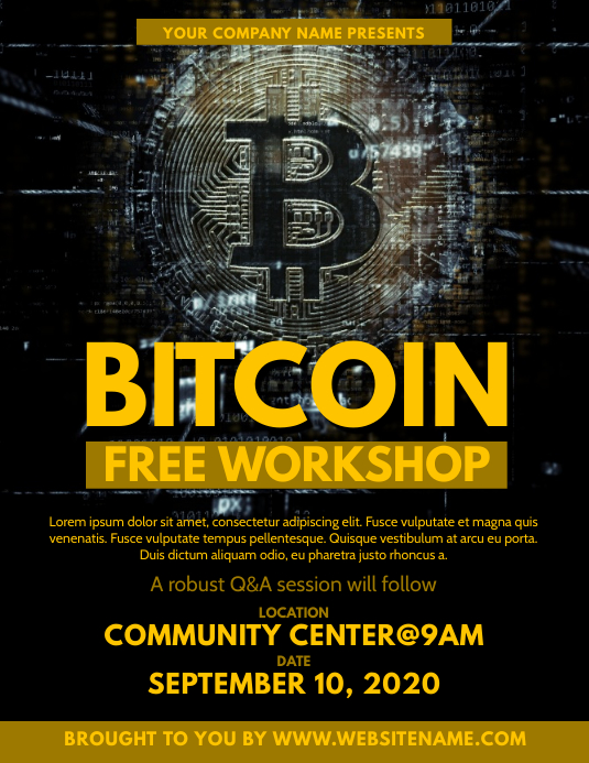 Bitcoin Workshop Flyer Template Postermywall