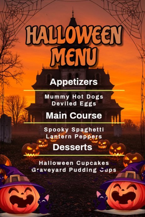 Bites, Frights, and Delights Tonight Poster template
