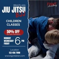 BJJ brazilian jiu jitsu for children Instagram na Post template