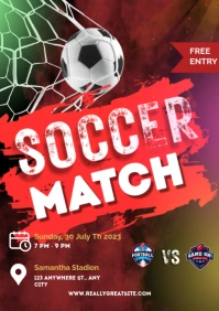 Black, Red and White Modern Colorful Soccer M A2 template