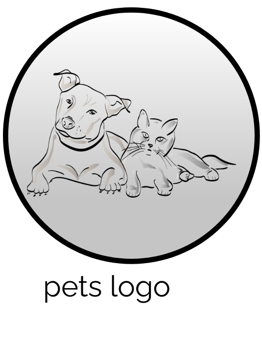 Black&white pet logo Flyer (US Letter) template