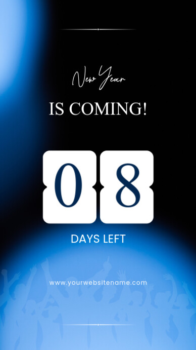 Black & Blue New Year Countdown Instagram Story Instagram-verhaal template