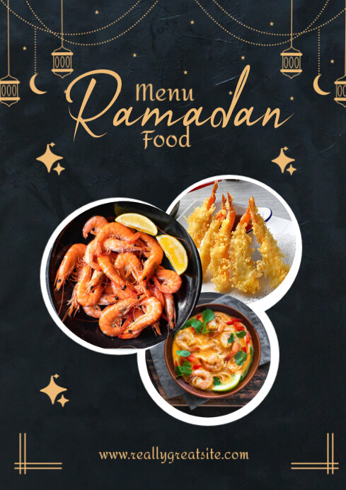 Copy of Black & Brown Modern Menu Ramadan A4 Document | PosterMyWall