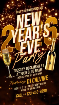 Черный New Year's Eve Party Film TikTok Template