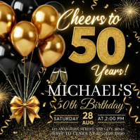 Black & golden theme birthday Instagram Post template