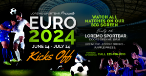 Черный Euro 2024 Event Promotion Изображение, которым поделились на Facebook Template