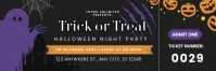 Black & Orange Illustrative Halloween Ticket Banner 2' × 6' template