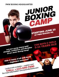 Black & Red Junior Boxing Camp Flyer template