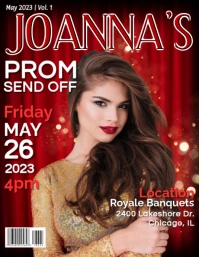 Black & Red Magazine Style Prom Send-Off Flyer (US Letter) template