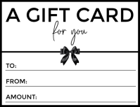 Biały Black & White Editable Gift Voucher Card Flyer Template