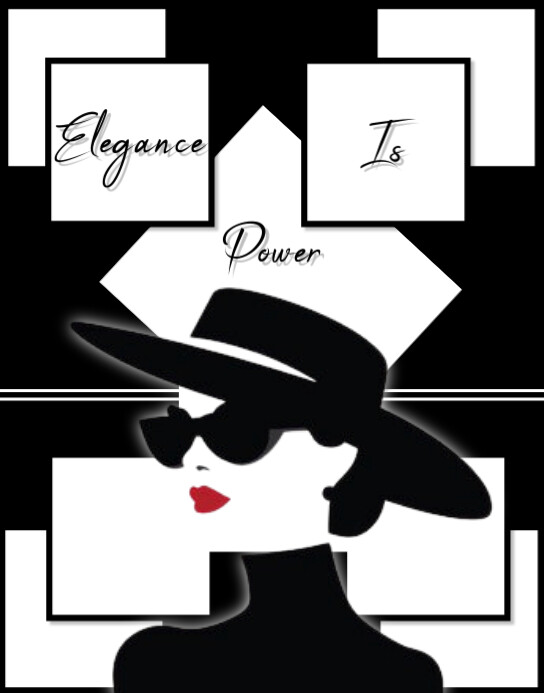 Black & white modern geometric fashion wall art Cartaz/placa template
