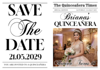 Black & White Professional Quinceañera Invitation A2 template