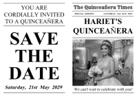 Black & White Professional Quinceañera Invitation A2 template