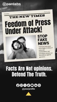 Black & White Typographic Freedom of Press Awareness Instagram Story template
