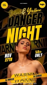Black & Yellow night club party event design template Instagram Story