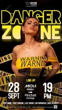 Black & Yellow night club party event design template Instagram Story