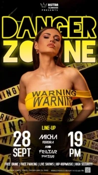 Black & Yellow night club party event design template Instagram Story