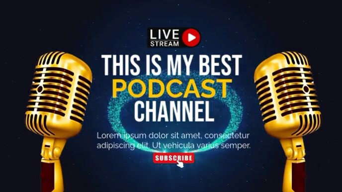 Black & Blue Futuristic Podcast Video Digital Display (16:9) template