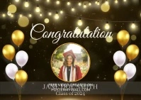 Black & Gold Graduation Wish Card Postcard template