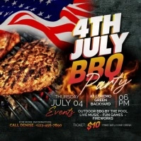 Black & Orange Maximalist 4th of July BBQ Par Post Instagram template