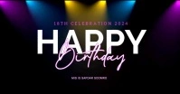 Black  18th Birthday  Facebook Shared Image template