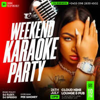 Black 3d 3d Weekend Karaoke Night Party Flyer For Social Media  Instagram Post template