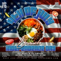 Black 3d 4th Of July Bruncch Square (1:1) template