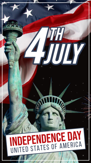 Black 3d 4th Of July Instagram Story Instagram-verhaal template