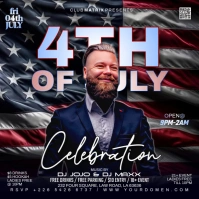 Black 3d 4th Of July  Square (1:1) template