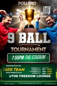 绿色 9 Ball Tournament Poster Template