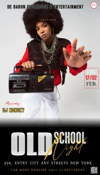 Black 3d A Promotional Flyer For An Event Titled "old School Night"  Business Card template