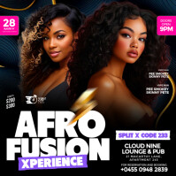 Black 3D Afro Fusion Night Out Party Flyer for Social Media Post Instagram template