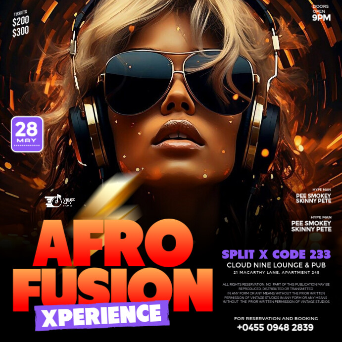 Black 3d Afro Fusion Night Out Party Flyer for Social Media Template ...