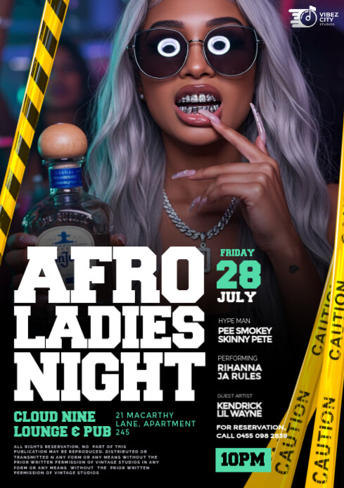 Copy of Black 3d Afro Fusion Night Out Party Flyer For Print A4 ...