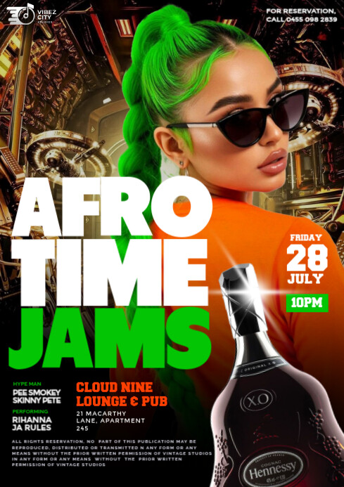 Copy of Black 3d Afro Fusion Night Out Party Flyer For Print A4 ...