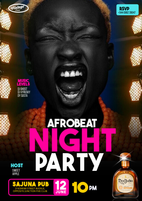 Copy of Black 3d Afrobeat Party Event Flyer A4 | PosterMyWall