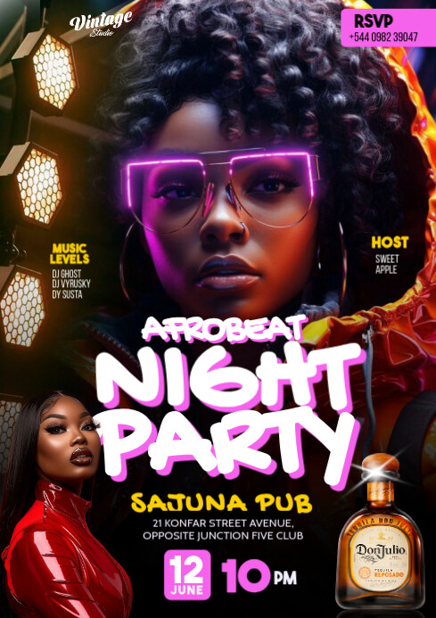 Copy of Black 3d Afrobeat Party Event Flyer A4 | PosterMyWall