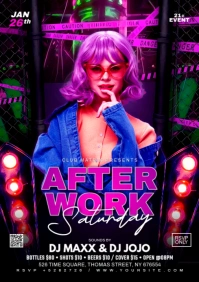 Black 3d After Work Saturday  A3 template