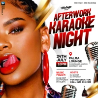 Black 3D Afterwork Karaoke Night Party Flyer For Social Media Instagram Post template
